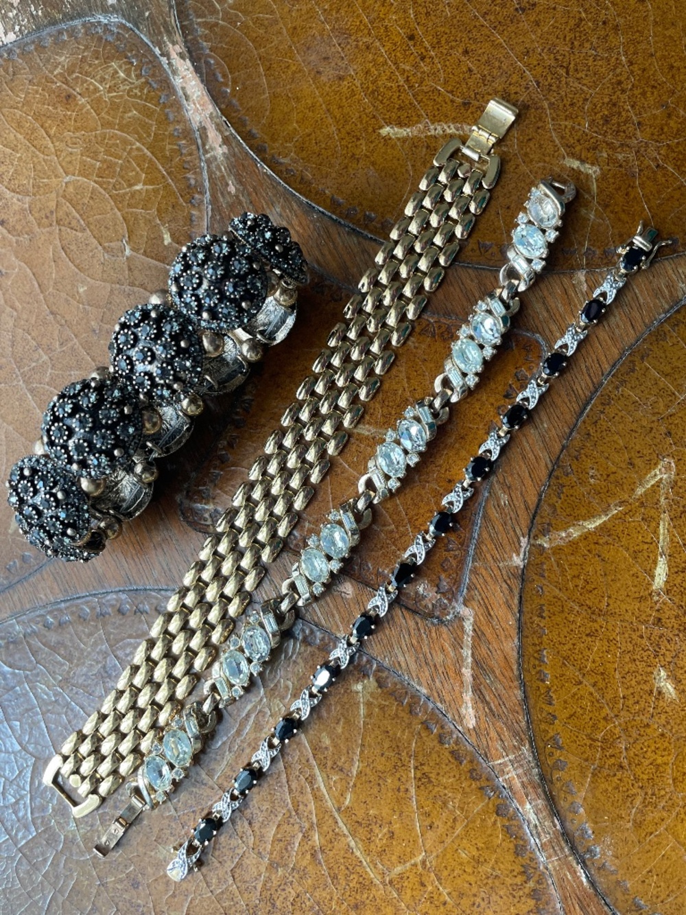 Gold Tone Costume Jewelry Bracelet Lot